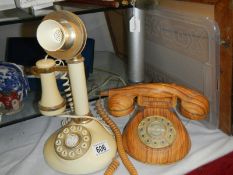 Two telephones