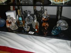 A collection of perfumes and bottles including full bottle of Vera Wang