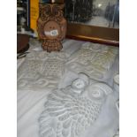 3 owl wall plaques and another owl plaque