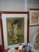 A small framed and glazed picture of Bears in a Nursery