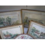 4 framed and glazed watercolours