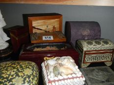 A collection of small boxes and jewellery boxes (approximately 9)