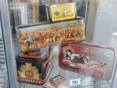 A collection of old and vintage tins