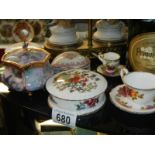 A quantity of china items including pin dishes