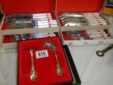 A quantity of cutlery sets