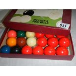 A set of snooker balls