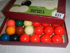 A set of snooker balls