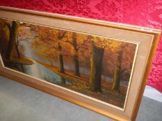 A framed oil on canvas Woodland scene