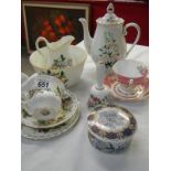 A quantity of pottery and china items including trios,