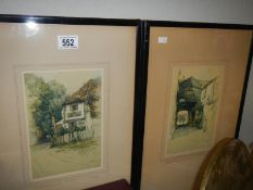 2 old framed and glazed prints by F Robson