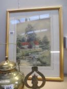 A framed and glazed picture The Beck,