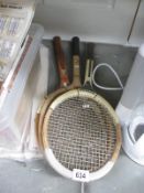 3 vintage tennis rackets