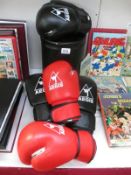 A quantity of boxing accessories including gloves