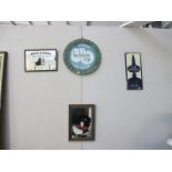 4 advertising mirrors, signs,