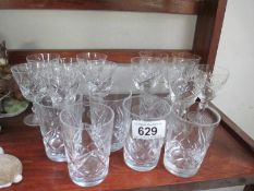 3 sets of 6 tumblers and shot glasses including Stuart Crystal