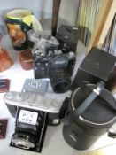 A quantity of cameras and accessories including Zenith,