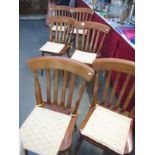 6 wooden slat back chairs