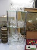 A quantity of crystal and glass items