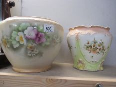 Two painted Victorian planters