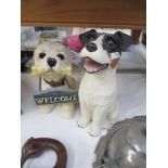 2 dog figurines