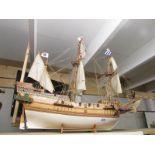 A model of 'The Golden Hind'.