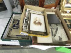 3 trays of old photographs etc.