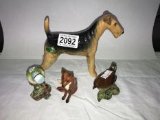 A Beswick dog, fox,