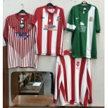 4 Lincoln City football club t-shirts including replica pre-war shirt