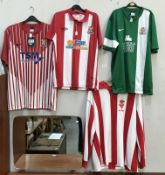 4 Lincoln City football club t-shirts including replica pre-war shirt