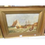A gilt framed oil on canvas 'Ipswich Marine Parade', John Moore, image 45 x 29 cm.