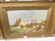 A gilt framed oil on canvas 'Ipswich Marine Parade', John Moore, image 45 x 29 cm.