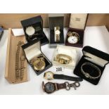 9 assorted pocket and wrist watches including Accurist, Vertex, Mount Royal etc.