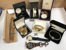 9 assorted pocket and wrist watches including Accurist, Vertex, Mount Royal etc.