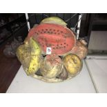 A large clay pottery fruit figural basket (Mexico)