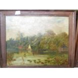 A 19th century oil on canvas 'Summer on the Broads' signed J Edwards, image 49.5 x 39 cm.