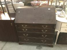 A Victorian oak bureau A/F