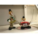 2 Murano glass clowns