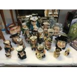 19 assorted character and Toby jugs including Roy Kirkham, Tony Wood, Royal Doulton etc.