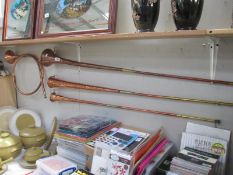 4 vintage copper post/hunting horns