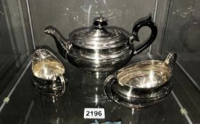 A 3 piece Viners silver plated tea service