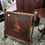 An old wooden fire screen.