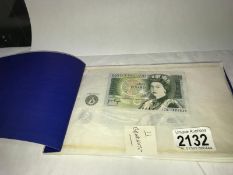 10 English bank notes including one pound,