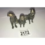 A WWI spelter propaganda group of pig, dog & monkey with German,