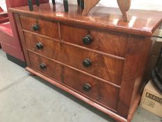 A Victorian mahogany veneered pine chest of drawers