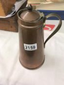 A WAS Benson arts and crafts copper hot water jug