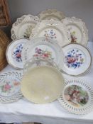 A collection of ribbon plates and collectors plates