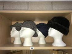 4 hats (heads not included)