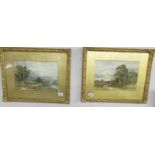 2 Victorian watercolour landscapes both bearing signature L. G. Freck.