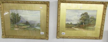 2 Victorian watercolour landscapes both bearing signature L. G. Freck.