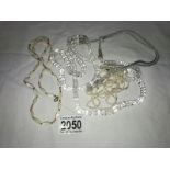 3 necklaces, rice pearls necklace,